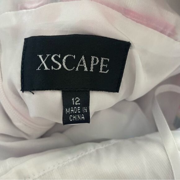 NWOT Xscape White Pink Floral Fit and Flare Mini Dress 12 - Picture 13 of 14